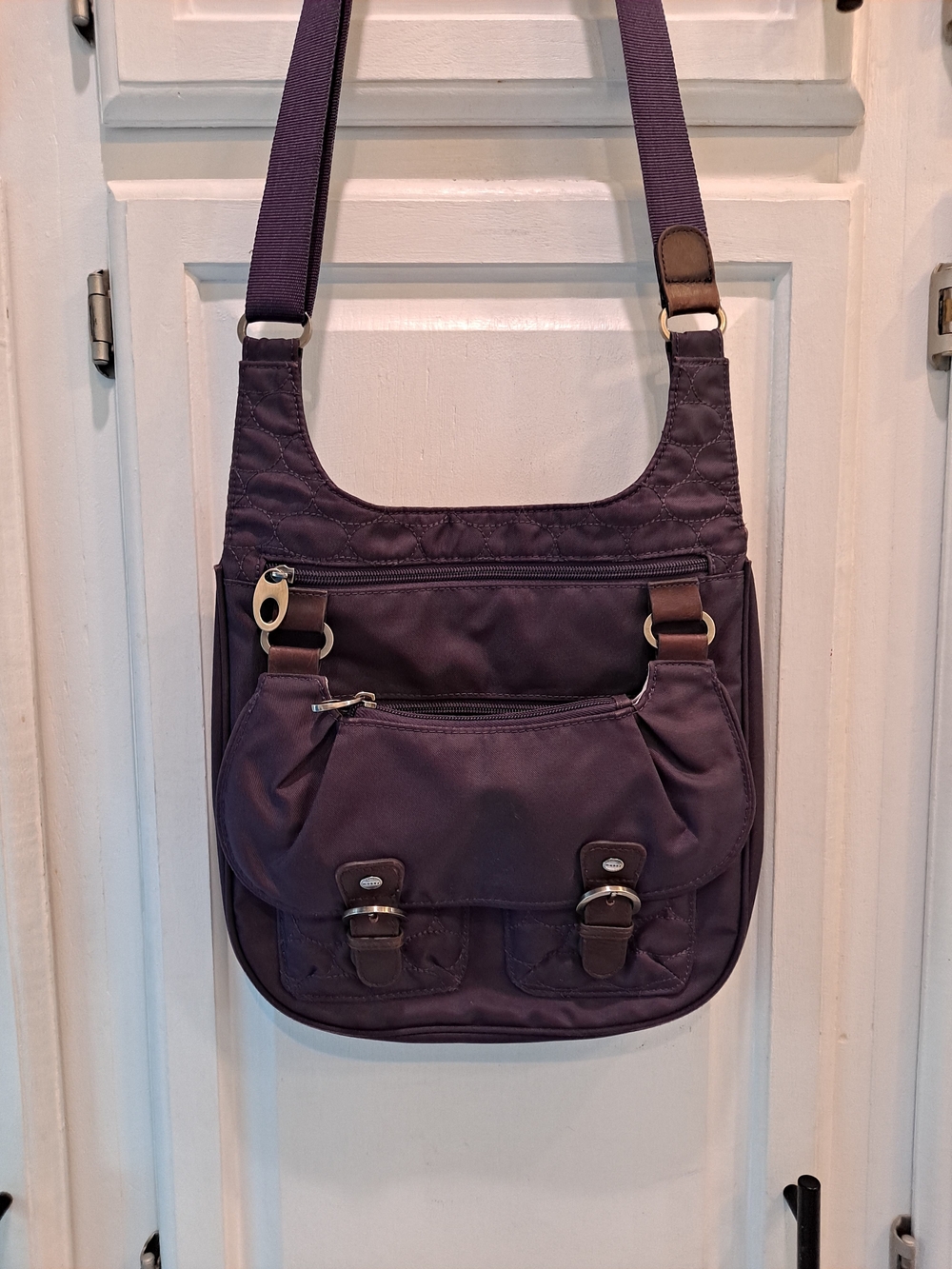 Mosey Life By Baggallini Everyday Quilted 'Grape Jelly' Purple Crossbody Bag